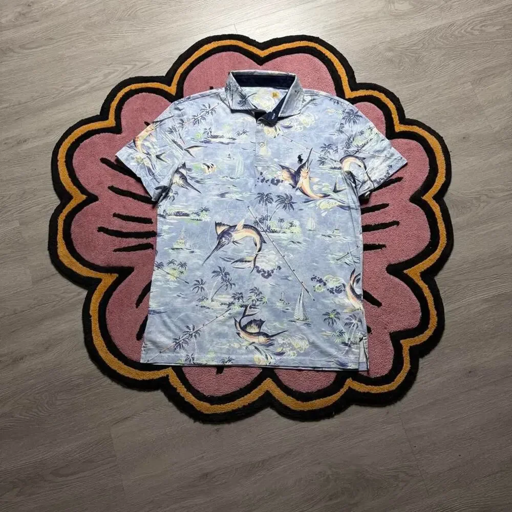 Polo Ralph Lauren Marlin Tropical Fishing Performance Polo Shirt Medium